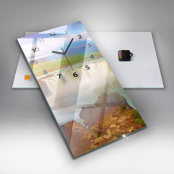 Reloj de vidrio vertical Godafoss en Islandia - espejomat.es