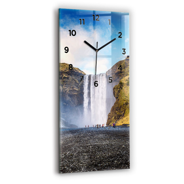 Reloj de cristal vertical Cascada en Islandia - espejomat.es