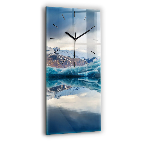 Reloj de vidrio vertical Lago Jokulsarlon Islandia - espejomat.es