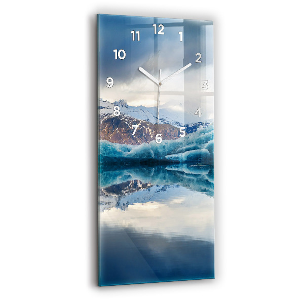 Reloj de vidrio vertical Lago Jokulsarlon Islandia - espejomat.es