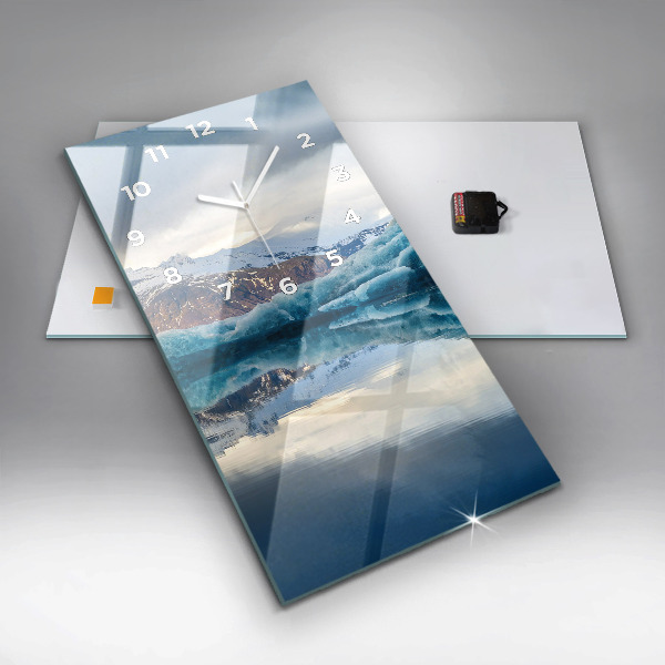 Reloj de vidrio vertical Lago Jokulsarlon Islandia - espejomat.es