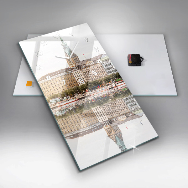 Reloj vertical Río Hamburgo, Alemania - espejomat.es