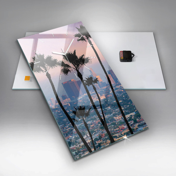 Reloj vertical Puesta de sol en Los Ángeles - espejomat.es