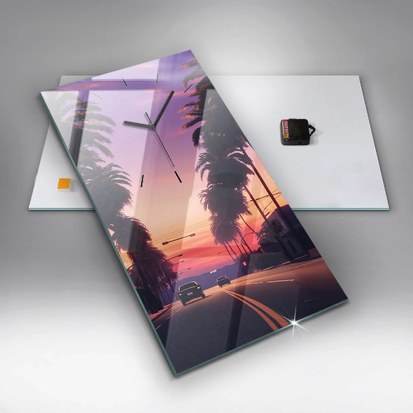 Reloj vertical Puesta de sol en Los Ángeles - espejomat.es