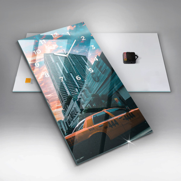 Reloj de cristal vertical Miami, Florida - espejomat.es