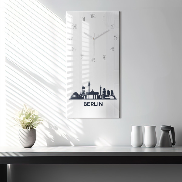 Reloj de cristal vertical Ilustración de la ciudad de Berlín - espejomat.es