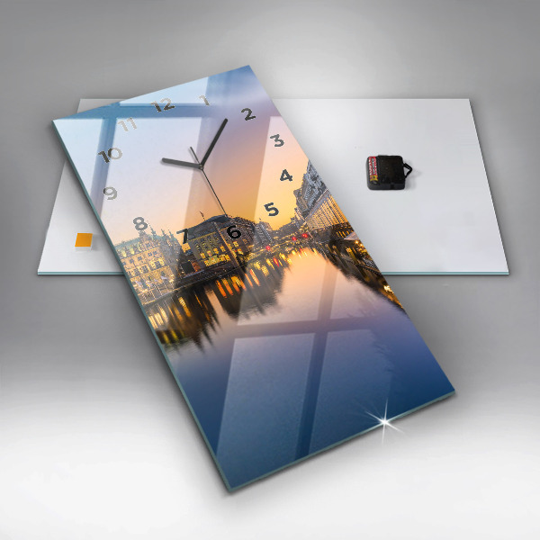 Reloj de vidrio vertical Ayuntamiento de Hamburgo - espejomat.es