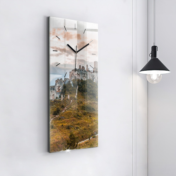 Reloj de cristal vertical Castillo de Spiš en Eslovaquia - espejomat.es