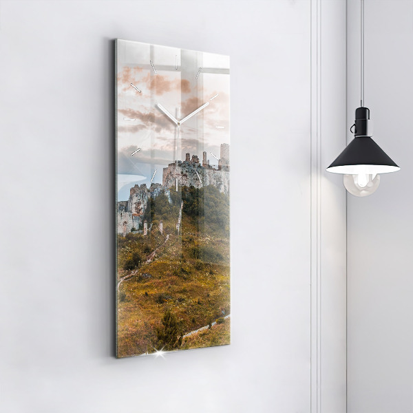 Reloj de cristal vertical Castillo de Spiš en Eslovaquia - espejomat.es