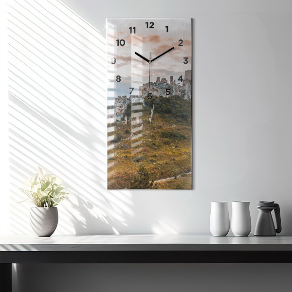 Reloj de cristal vertical Castillo de Spiš en Eslovaquia - espejomat.es