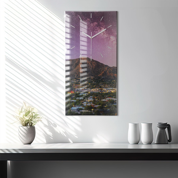Reloj de cristal vertical Paisaje de montaña - espejomat.es