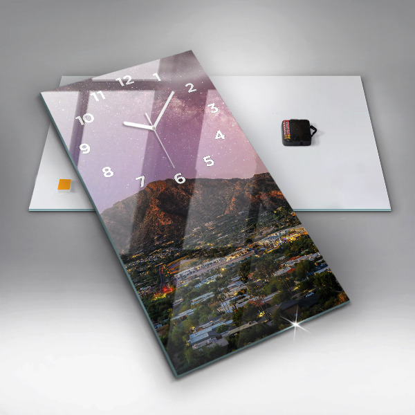 Reloj de cristal vertical Paisaje de montaña - espejomat.es