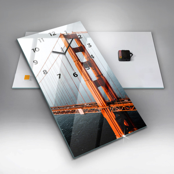 Reloj de vidrio vertical Puente Golden Gate - espejomat.es