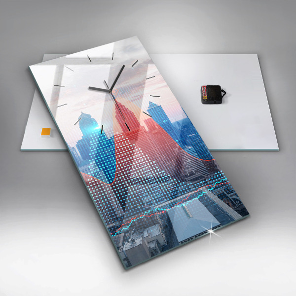 Reloj de vidrio vertical Rascacielos en Filadelfia - espejomat.es