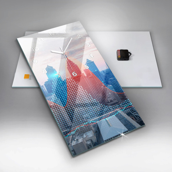 Reloj de vidrio vertical Rascacielos en Filadelfia - espejomat.es