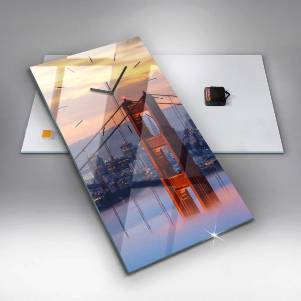 Reloj de cristal vertical Puente de San Francisco - espejomat.es