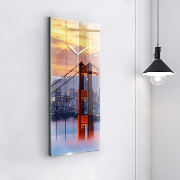 Reloj de cristal vertical Puente de San Francisco - espejomat.es