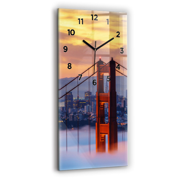 Reloj de cristal vertical Puente de San Francisco - espejomat.es