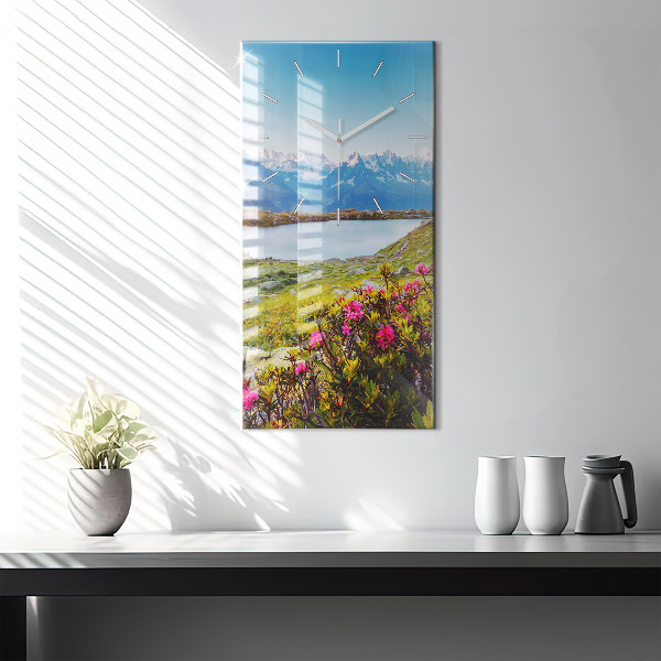 Reloj de cristal vertical Glaciar del Mont Blanc Chamonix - espejomat.es