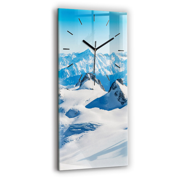 Reloj vertical Esquiador en los Alpes - espejomat.es
