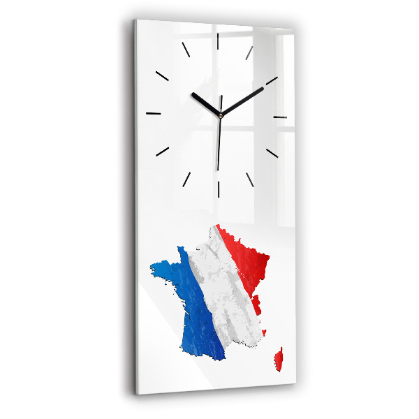Reloj de cristal vertical Bandera de Francia - espejomat.es