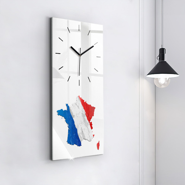 Reloj de cristal vertical Bandera de Francia - espejomat.es