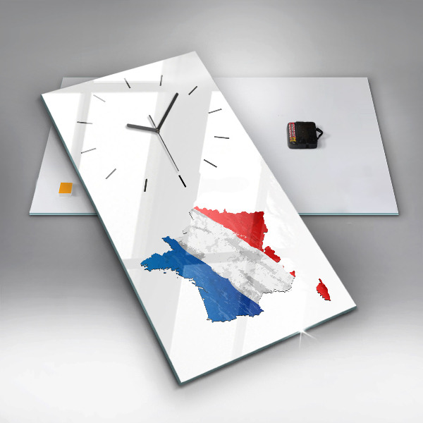 Reloj de cristal vertical Bandera de Francia - espejomat.es