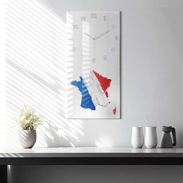 Reloj de cristal vertical Bandera de Francia - espejomat.es