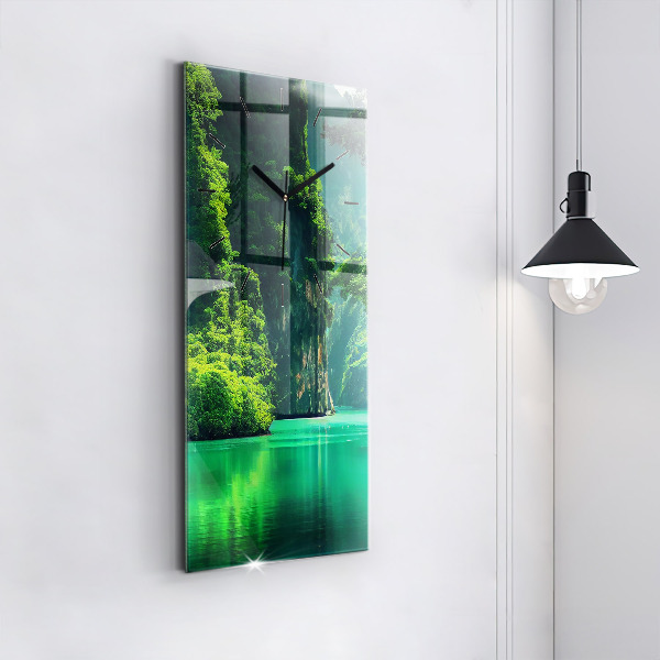 Reloj de vidrio vertical Paisaje natural de Tailandia - espejomat.es