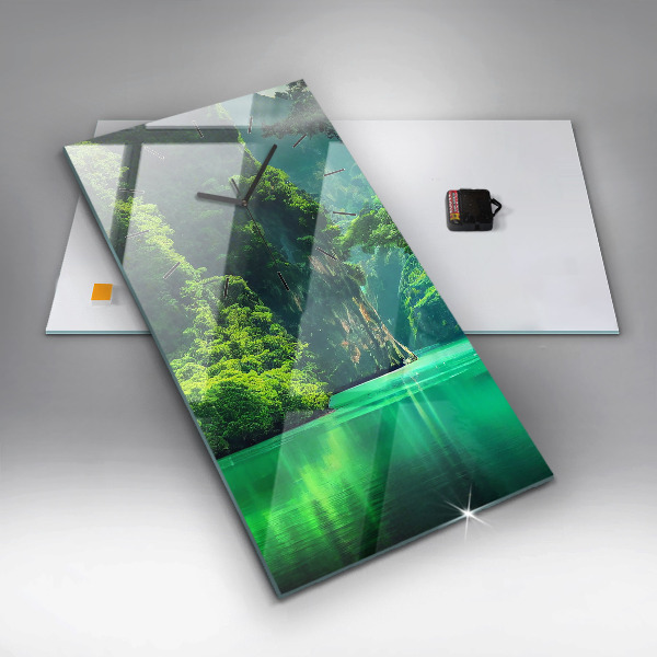 Reloj de vidrio vertical Paisaje natural de Tailandia - espejomat.es