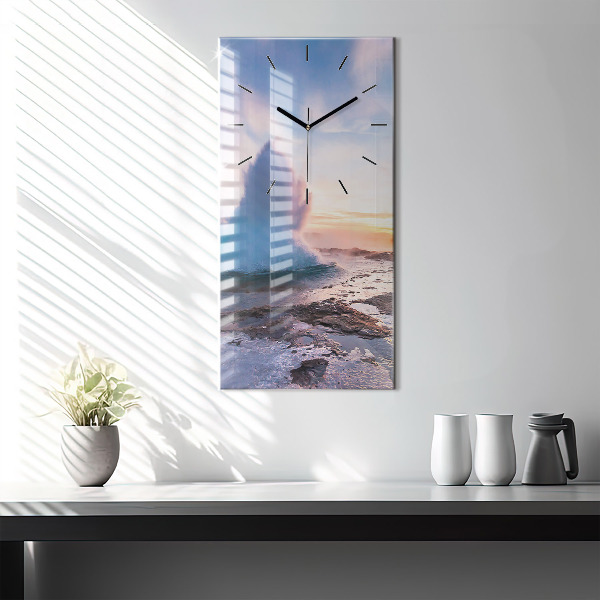 Reloj de vidrio vertical Géiser en la isla de Islandia - espejomat.es