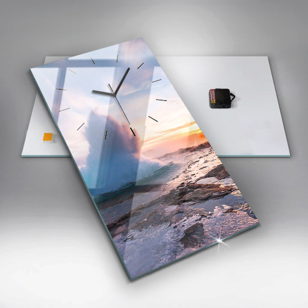 Reloj de vidrio vertical Géiser en la isla de Islandia - espejomat.es