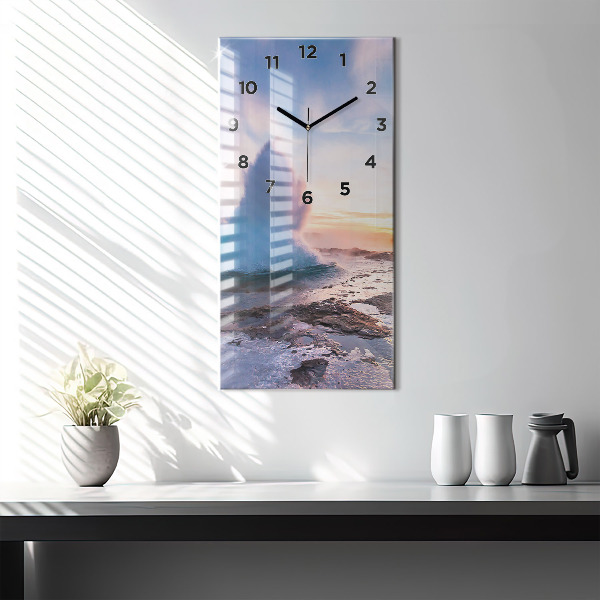 Reloj de vidrio vertical Géiser en la isla de Islandia - espejomat.es