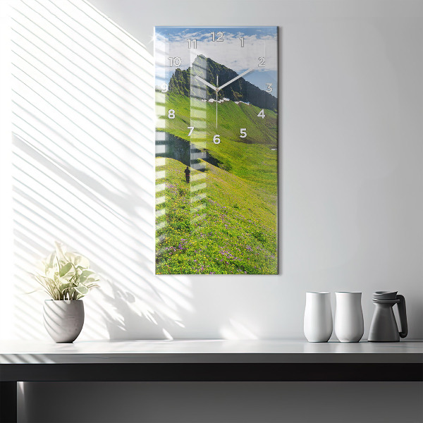 Reloj de vidrio vertical Reserva natural de Hornstrandir Islandia - espejomat.es