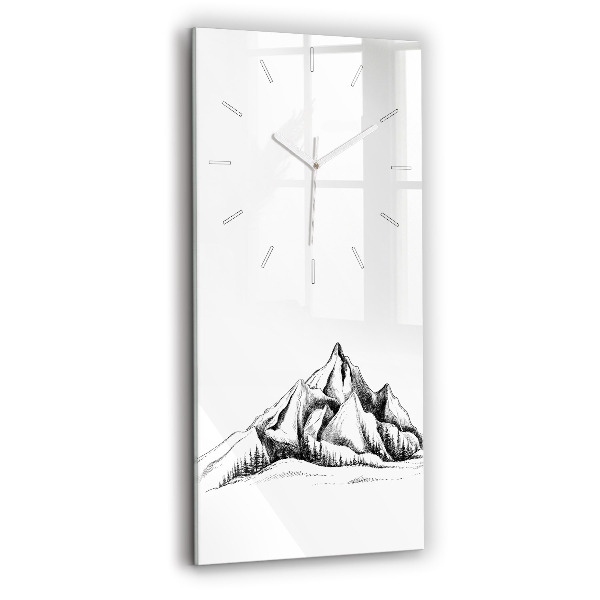 Reloj de cristal vertical Montañas dibujadas - espejomat.es