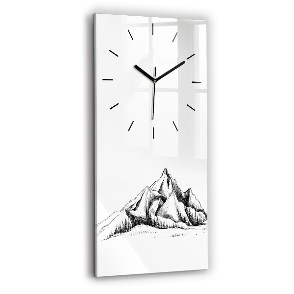 Reloj de cristal vertical Montañas dibujadas - espejomat.es