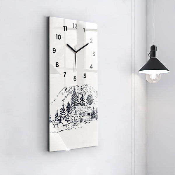 Reloj de vidrio vertical Ciudad de dibujos animados - espejomat.es
