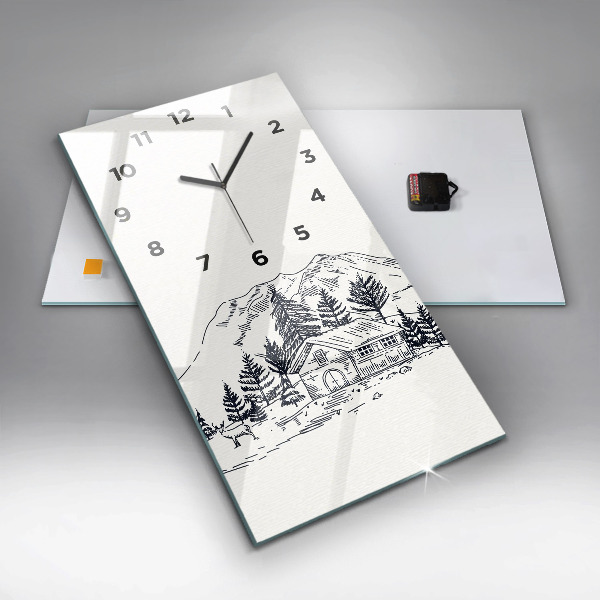 Reloj de vidrio vertical Ciudad de dibujos animados - espejomat.es