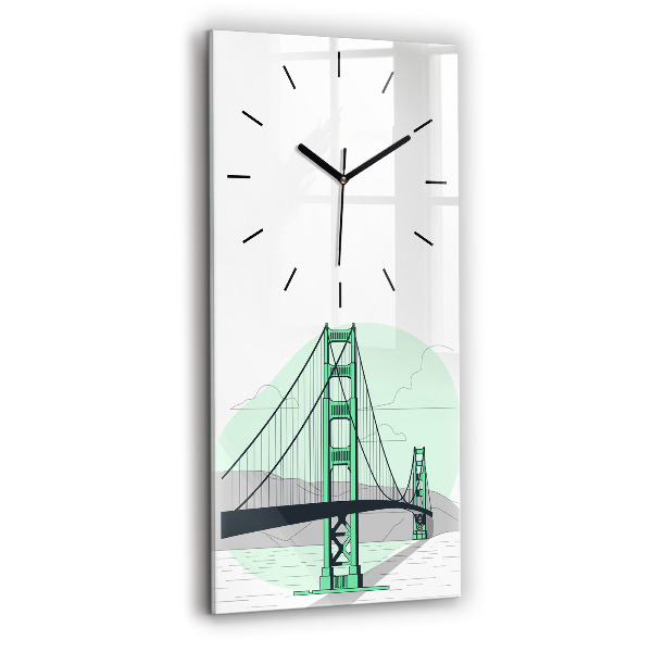 Reloj de cristal vertical Puente verde - espejomat.es