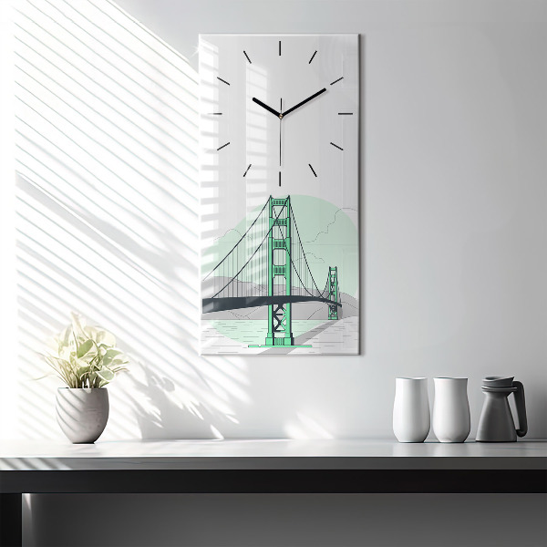 Reloj de cristal vertical Puente verde - espejomat.es
