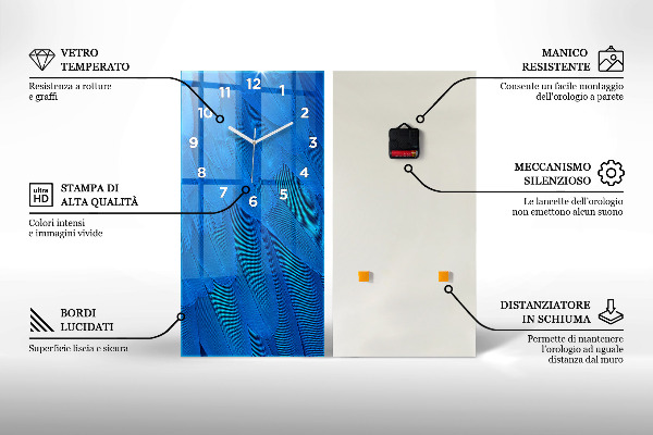 Reloj de vidrio vertical Costa oceánica - espejomat.es