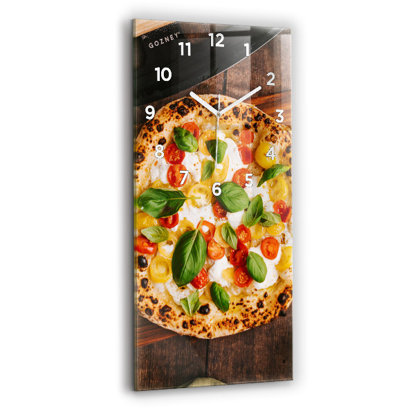 Reloj de vidrio vertical Pizza italiana - espejomat.es
