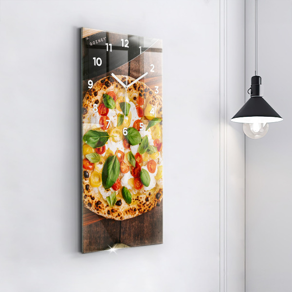 Reloj de vidrio vertical Pizza italiana - espejomat.es