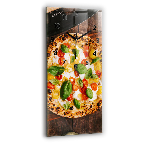 Reloj de vidrio vertical Pizza italiana - espejomat.es