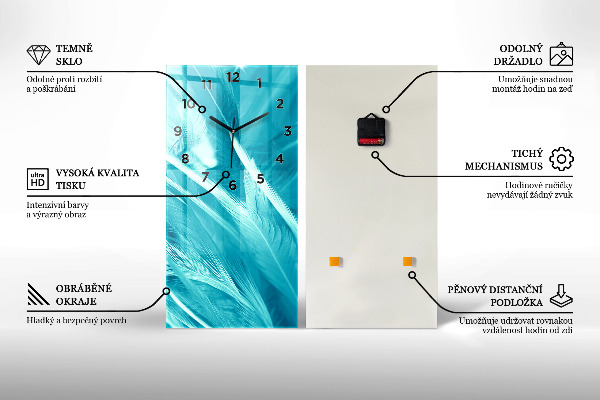 Reloj de vidrio vertical Patrón decorativo - espejomat.es