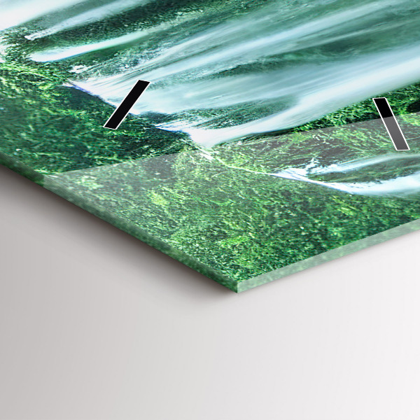 Reloj de vidrio vertical Cascada entre musgo - espejomat.es