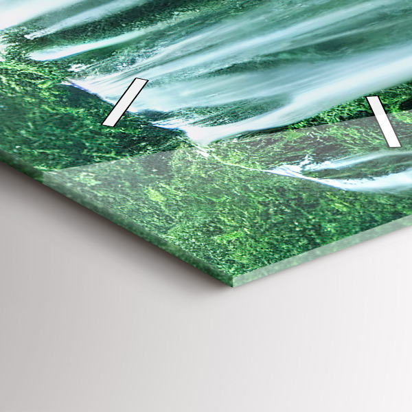 Reloj de vidrio vertical Cascada entre musgo - espejomat.es