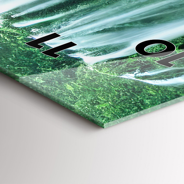 Reloj de vidrio vertical Cascada entre musgo - espejomat.es