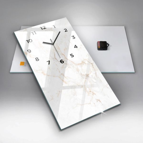 Reloj de vidrio vertical Elegante mármol - espejomat.es