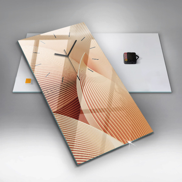 Reloj de vidrio vertical Olas patrón abstracto - espejomat.es